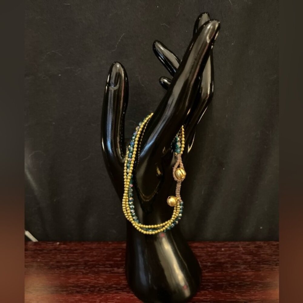 Gold and Teal Bracelet/Anklet